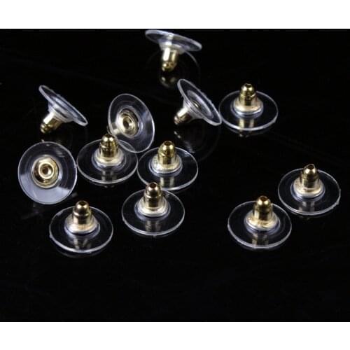 100 pcs/lot Jewelry Silver-plated Golden Plated Round Earnuts Stud Earrings for Women Back Stoppers Findings Useful Jewelry