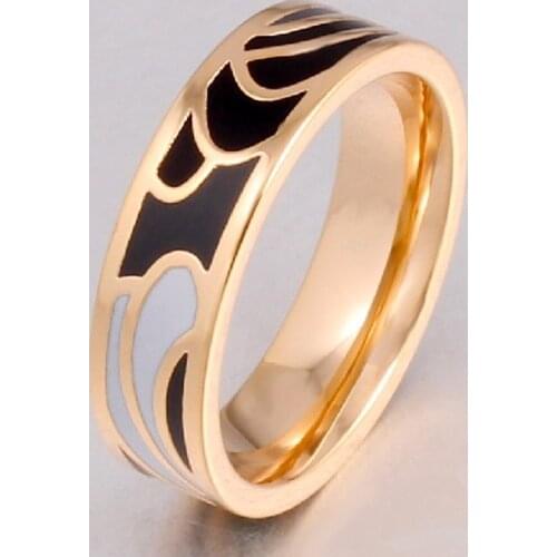 6mm Width Stainless Steel Enamel Rings for Women Filled Colorful Painting oil Design Jewelry Fashion women Party Gifts