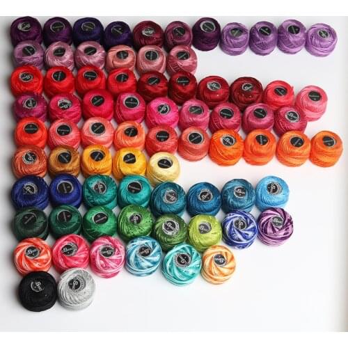 75 colors Pearl Cotton Thread Size 8 Embroidery Crochet Tatting 5 grams double mercerized Egyptian cotton 40 meters