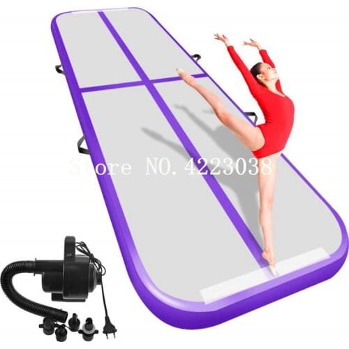 Free Shipping 3*1*0.1m Inflatable Gymnastics Air Track Tumbling Mat w/Electric Pump for Home Use, Beach, Park and Water