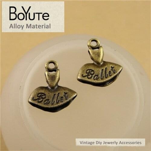 BoYuTe (100 Pieces/Lot) 15*14*3MM Antique Bronze Plated Zinc Alloy Ballets Skirts Dress Charms for Jewelry Making fit Necklace
