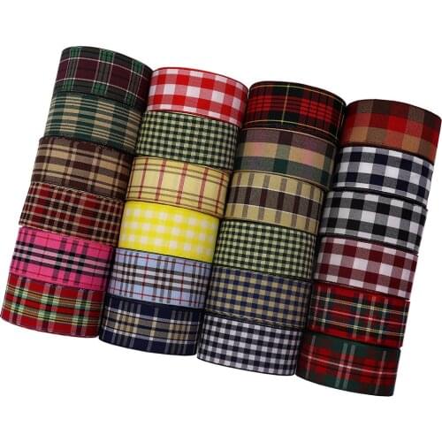 5 yards 1 inch Double-sided thickened checkered ribbon ribbon threaded ribbed ribbon ribbon mobile phone rope key lanyard DIY