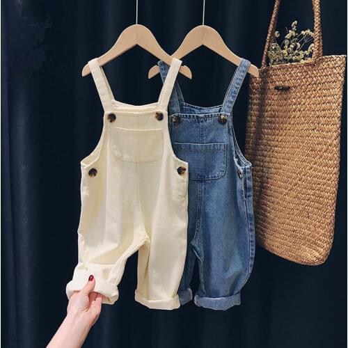 Children Jeans Pants Top Quality Kids Overalls Spring Autumn Boys Girls Bib Suspender Denim Trousers Children Clothing Clothes