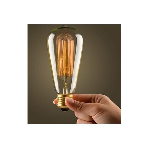 HRSOD 4 X E27/E26 Vintage Edison Light Bulb 40w 110v Antique E26 Base 40 Watt Squirrel Cage Filament Incandescent Bulbs