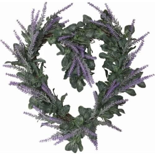 Artificial Romantic Lavender Heart Shaped Garland Wedding Home Hanging Decorations For Christmas Valentines Day Lintel Door