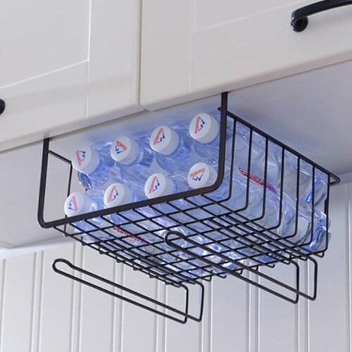 Kitchen Iron Storage Shelf Cupboard Hanging Under Shelf Desk Under Rack Wire Storage Basket Kitchen Storage Stand Home Organizer