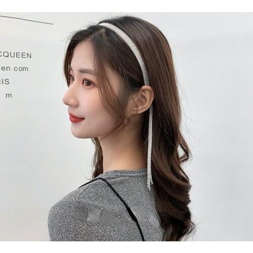 Fashion Elegant Rhinestone Tassel Hairband Headband Women Girls Hair Head Hoop Bands Accessories Hairbands Headdress Headwear