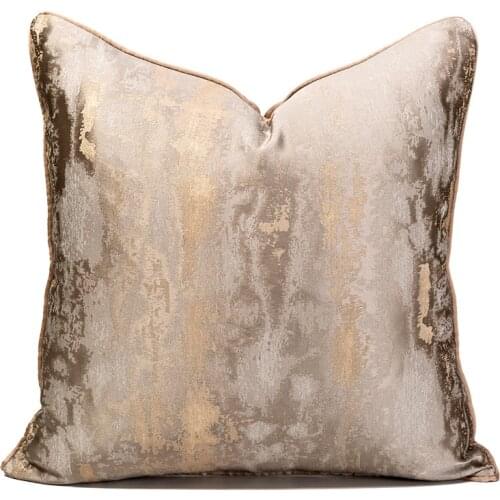 Luxury Pillow Cover 50x50cm Decorative Cushion Cover 45x45cm Pillowcase For Livingroom Sofa Hotel Light Brown Throw Pillow Cover