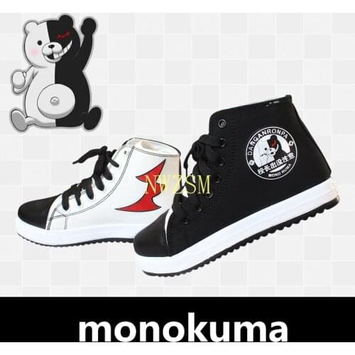 New Anime Danganronpa Monokuma Cosplay Props Canvas Shoes Women Men Teens Sports Shoes Daily Casual Outdoor Travel Shoes