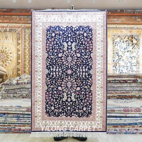 YILONG 3'x5' Antange silk area persian carpet hand knotted specific design tabriz rug (HF275B)