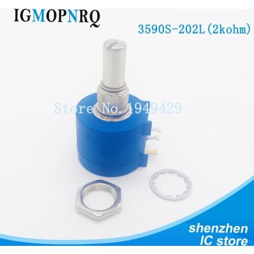 3590S-2-202L 3590S 2K ohm Precision Multiturn Potentiometer 10 Ring Adjustable Resistor