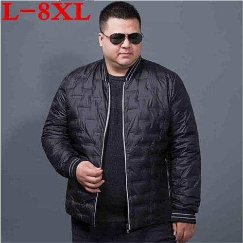 Large size 8XL 7XL 6XL new autum Winter Down Jacket Men White Duck Down Ultralight Down Jacket Male Windproof Thin Light