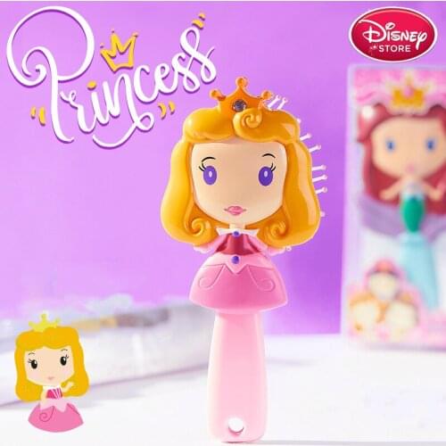 With Box Disney Princess Comb Rapunzel Belle Snow White Frozen Anna Elsa Hair Brush for Kids Baby Hair Care Disney Nutcracker