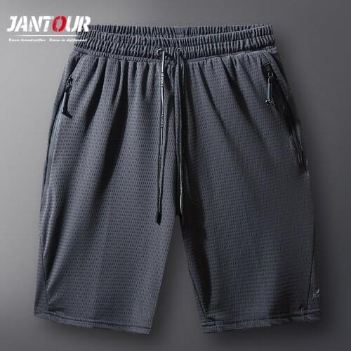Jantour Brand Plus size 6XL 7XL 8XL 9XL Mesh Shorts Men zipper Casual Shorts Loose Quick Drying Beach Shorts Jogger Trousers