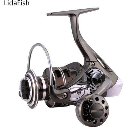 LidaFish Full Metal Body Spinning Fishing Reel 5.2:1 Aluminum Spool Carbon Fiber Seawater/Freshwater Fishing Coil