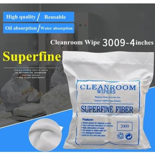Cleanroom Wiper 9x9inch 100-Class Ultra-Fine Laser Edge-Sealing Anti-Static Soft Dust-Free Wipers Industrial PCB LCD Cleaning