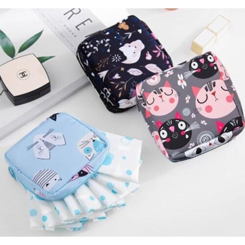 Tampon Storage Bag for Women, Cosmetic Organizer Bag for Pads, Girls Makeup Organizer