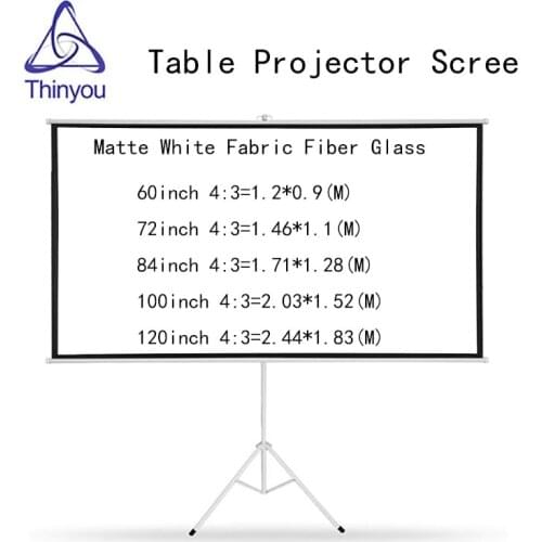 Thinyou Matte White Fabric Fiber Glass 120 Inch 4:3 Stand Tripod Portable Floor stand Bracket Projection Screen