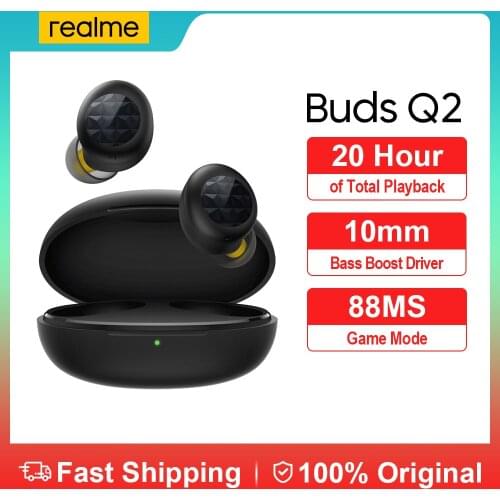 Realme Earphones Buds Q TWS Ture Wireless Bluetooth Ultra Light 3.6g Earbuds