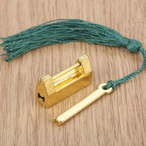 Vintage Jewelry Wooden Box Drawer Lock Antique Zinc Alloy Chinese Old Lock Retro Keyer Padlock Furniture Hardware 33*18mm