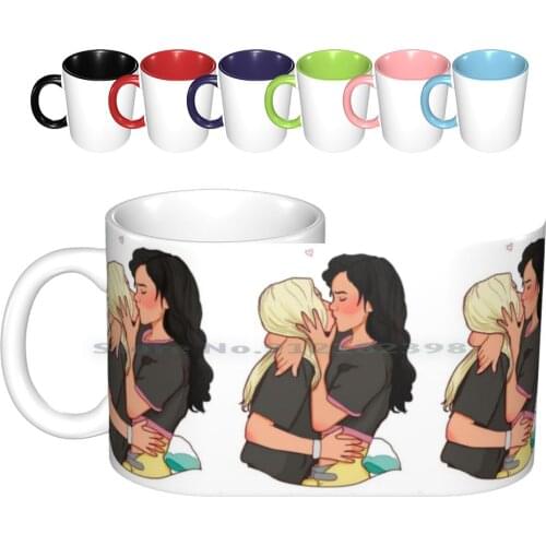 W.i.n. Ceramic Mugs Coffee Cups Milk Tea Mug Glg Wlw Lgbtq Love Cute Pink Pastel Hayley Kiyoko Romantic Romance Creative