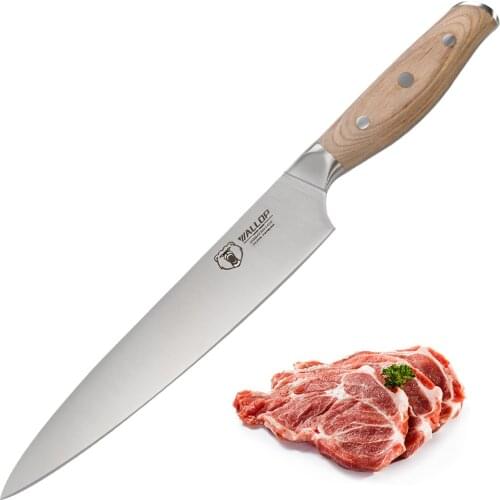 Wallop Slicing Carving Knife - German HC Stainless Steel Cleaver Sashimi Japanese kitchen Knife - Ergonomic Wooden Handle - 8