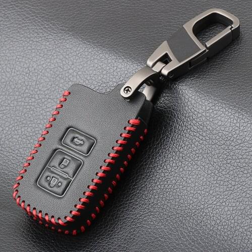 Car Remote Key Holder Protector 3 Button Leather Key Fob Shell Cover Case For Toyota Camry Corolla Avalon Rav4 Land Cruiser