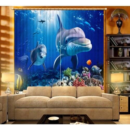 Blackout Curtains Custom The underwater world Curtains for the Kitchen Living room Bedroom Window Curtain
