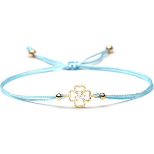 White Cubic Zirconia Copper Clover Charm Bracelet Women Girl 2019 New Fashion Simple Elegant Zircon Four Leaf Clover Jewelry