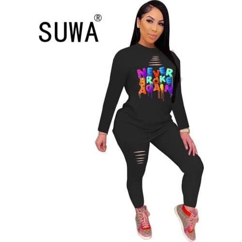 2 pieces womens tracksuit set tie dye long sleeve sweatshirt top + high waist bodycon pants trousers lounge wear