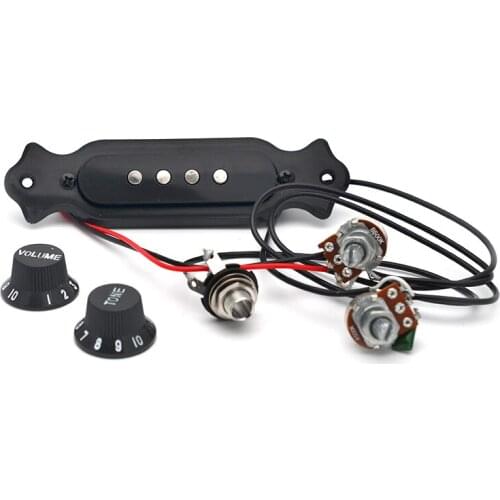 White/Black/Red Acoustic Guitar Sound Hole Pickup Pre-Wired Pickup Set Up Pots Knobs Jack Soundhole Pickup
