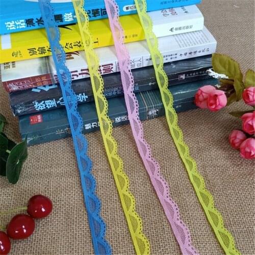 1.1 Inch S1248 High Quality White Elastic Colorful Lace Ribbon Trims Lace Trim For DIY crafts material gift packing lace