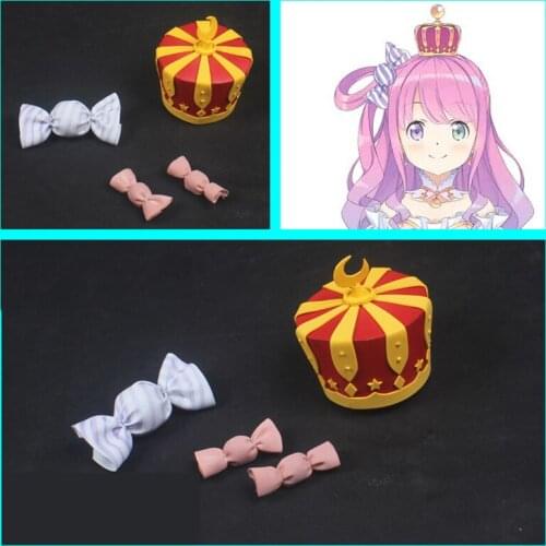 1 Set Anime Hololive Vtuber Himemori Luna Cosplay Crown Hair Clip Headwear Cosplay Men Women Student Candy Barrettes