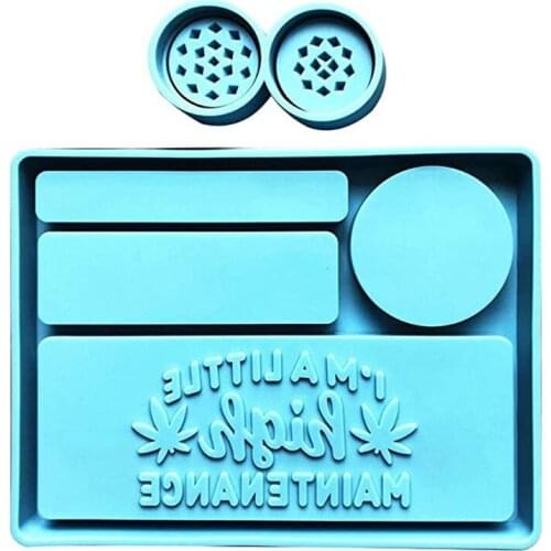 1 Set Rolling Tray Mold with Herb Grinder Epoxy Resin Mold Jewelry Holder Silicone Mould DIY Crafts Decortaions Tool K3ND