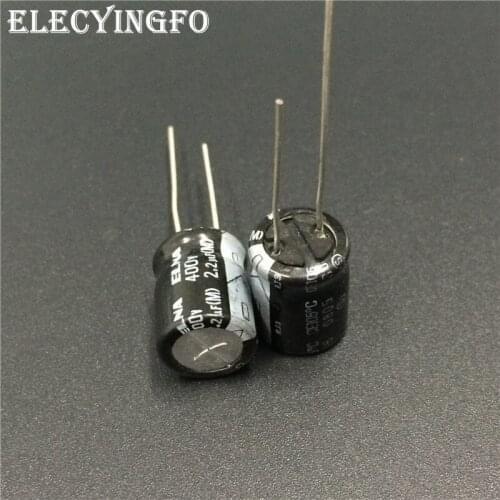 100pcs 2.2uF 400V2.2uf Japan ELNA RJ3 Series 10x12.5mm 400V2.2uF Audio grade capacitor