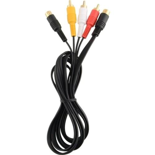 100 Pcs For SEGA Saturn S-AV Cable 1.8m Gold Plated AV and S-Video Connect Cable Game Accessories