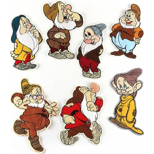 2pcs/lot Large Sew Embroidery Patches Seven Dwarfs Jacket Jean Backpack Clothing Decoration Accessories Diy Applique