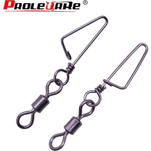 20pcs/lot Fast Fishing Swivels Connector Snap 0#-6# Ball Bearing Rolling Swivel For Fishhook Lure Carp Fishing Accessories Tool