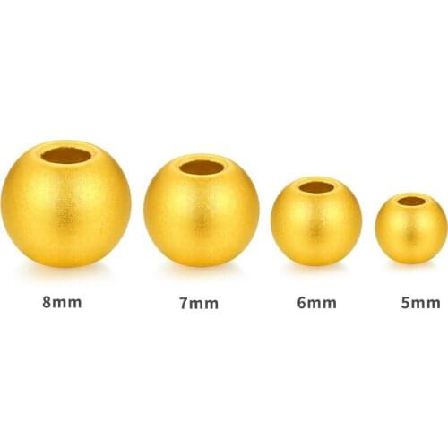 Pure 24K Yellow Gold Beads 999 Gold Loose Beads DIY Beads