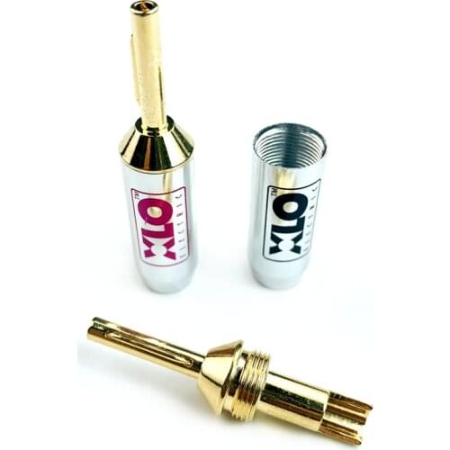 4Pcs XLO 24K Gold Plated Banana Plug Audio Speaker Cable Connector Adapter