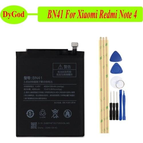 4100mAh BN41H Battery For Xiaomi Redmi Note 4 Batterie Bateria Accumulator AKKU High Quality+Tools