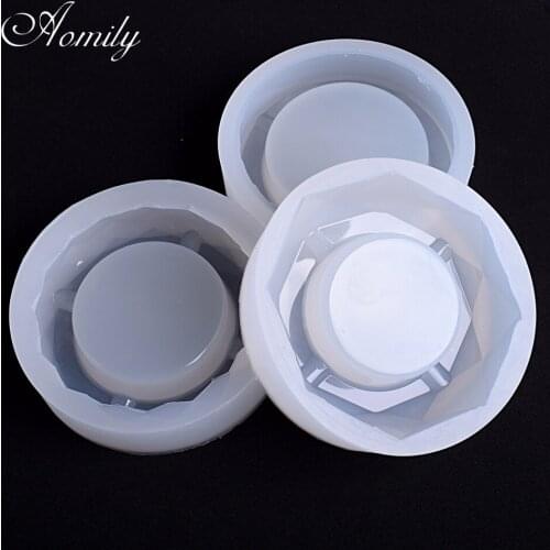 Aomily 3 Styles Shape Ashtray Cake Fondant Succulent Plants Molds DIY Crystal Drop Gift Glue Mirror Silicone Mold Bakeware Tools