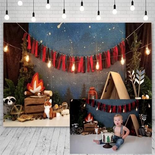 Avezano Photo Backdrop Forest Jungle Birthday Party Tent Animals Decoration Banner Boy Photo Background Photophone Photo Studio