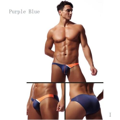 2019 New Ice Silk Sexy Men Briefs Transparent Ultra-thin Breathable Briefs Male Elastic Patchwork Underwear M/L/XL/XXL