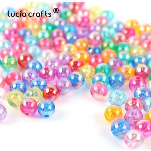Lucia Crafts 6/8/10 mm ABS Loose Beads For Handmade Necklace /Bracelet Accessories E1030