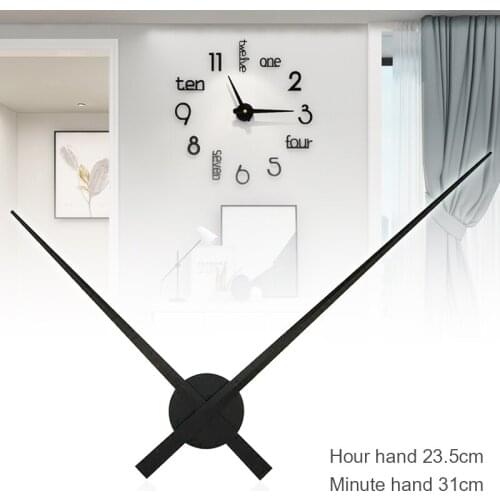 Black Large Silent Wall Clock Movement For Quartz DIY Hands Mechanism Clock Parts Repair Replacement Home Decor Accessories