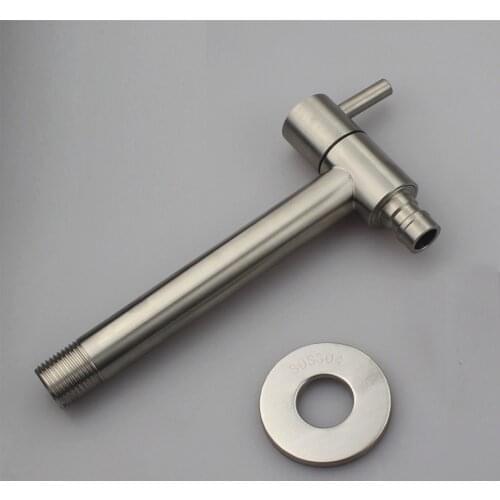 1pc 304 Stainless Steel Long Faucet Quick Oopening Faucet Into Wall Mounted Washing Machine Tap Mouth Bibcocks