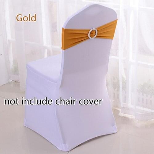 50Pcs/Lot Elastic Lycra Stretch Bow Spandex Chair Bands Chair Sashes Wedding Chair Knot Cover For Universal Banquet Chair