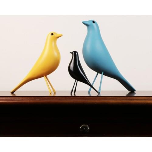 Creative birds Figurines Crafts Black/white resinas planas de personajes birdie fairy garden miniatures nordic home decoration