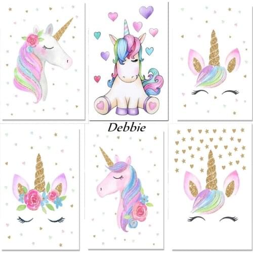 Hot 5D DIY Diamond Painting Diamond Embroidery Cartoon Unicorn Diamond Painting Cartoon Animal Childrens Room Decoration